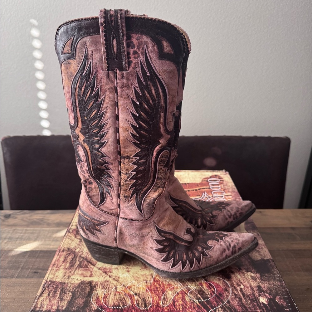 Old Gringo Pink and Brown Western Boots - Picture 3 of 7
